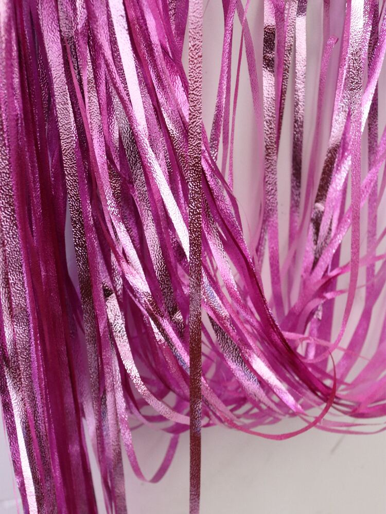 1入組金屬質感流蘇窗簾 - 粉色 - 查看 6