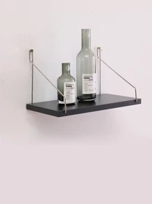 1 pieza hierro Estante de almacenaje con 4 piezas moderno sin perforación Estante de almacenamiento montado en pared para casa - Negro - Ver 10