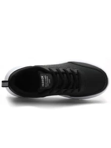 Women's Black Minimalist Road Running Shoes With Lace-up Closure - Black - View 2