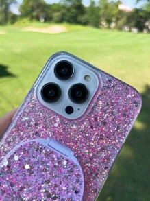 金屬亮絲手機殼附鏡子 - 粉色 - 查看 7