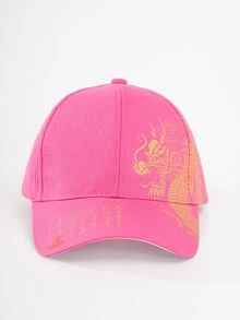 Mũ bóng chày in hình rồng Trung Quốc cho nam - Màu Hồng Tươi - Xem 1