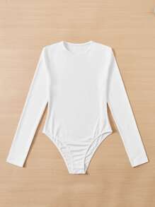 SHEIN PETITE 女士休闲纯色紧身春季连体衣