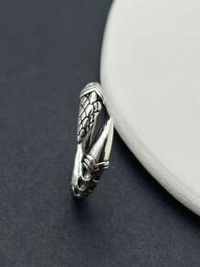 Men Claw Design Cuff Ring - Silver - View 4
