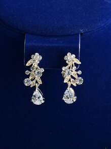 Rhinestone Decor Bridal Headband & 3pcs Jewelry Set - Gold - View 7