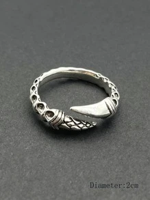 Men Claw Design Cuff Ring - Silver - View 6