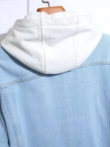 Manfinity Men 1pc Flap Pocket Denim Jacket - Light Wash - View 3