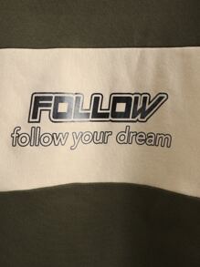 Manfinity Men Colour Block Slogan Graphic Drawstring Thermal Lined Hoodie - Multicolor - View 3