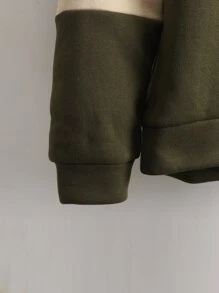 Manfinity Men Colour Block Slogan Graphic Drawstring Thermal Lined Hoodie - Multicolor - View 5