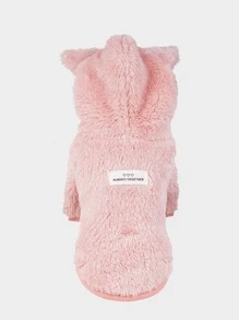 Cartoon Ear Decor Hooded Pet Coat - Pink - View 2