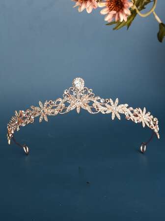 水鑽花朵裝飾新娘髮箍