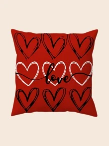 愛心和字母圖案抱枕沙發墊套不附帶內芯 - 彩色 - 查看 1