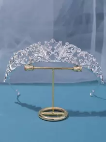 水鑽裝飾新娘髮箍 - 銀色 - 查看 1