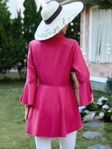 Aveloria Flounce Sleeve Button Front Shirt