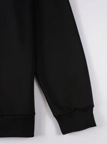 Manfinity Men Reflective Headphone Print Drop Shoulder Sweatshirt - Black - View 4