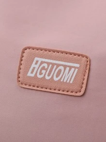 Letter Patch Decor Duffel Bag - Pink - View 5