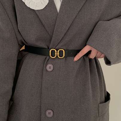 Symmetrical Oval Buckle Elastic Belt
