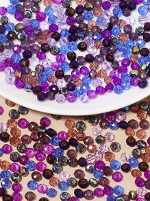 1pack Random Color Glass Bead For Women For DIY Jewelry Making - Purple - View 3