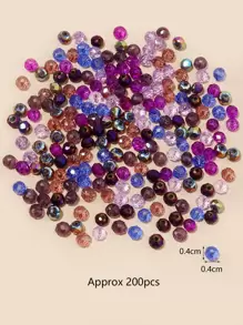 1pack Random Color Glass Bead For Women For DIY Jewelry Making - Purple - View 5
