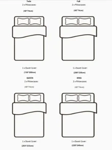 Feather & Letter Embroidered Duvet Cover Set Without Filler - Blue - View 3