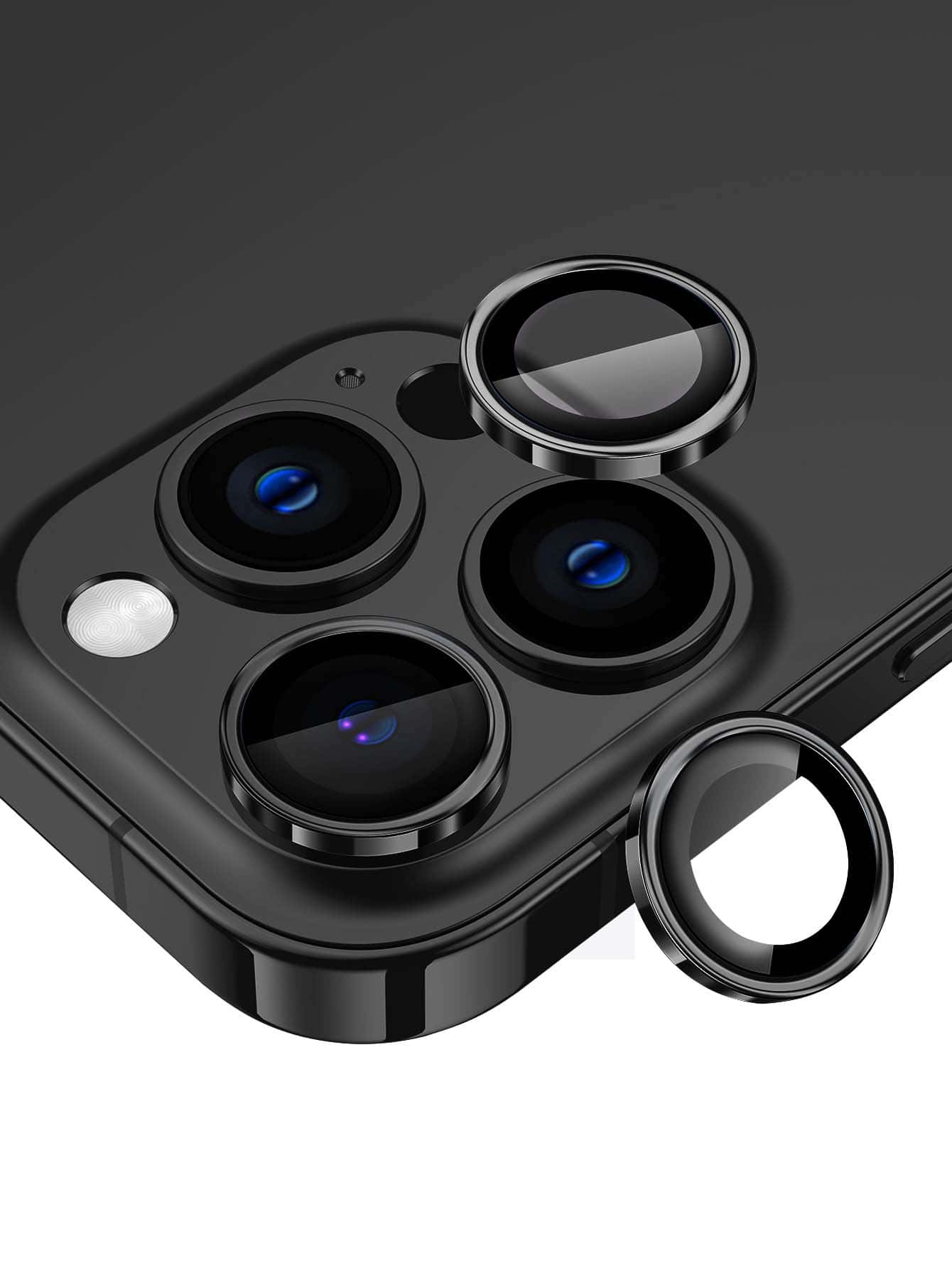 鷹眼鏡頭保護貼相容於 iPhone 15/15Pro/15Plus/15Promax - 黑色 - 查看 1