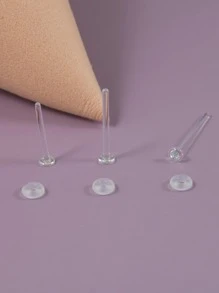 3pcs Minimalist Stud Earring - Clear - View 4
