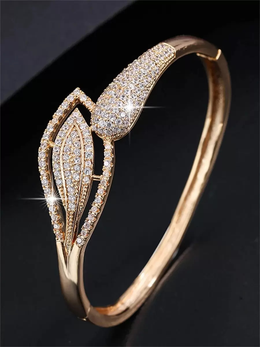 1入組魅力四射方晶鋯石裝飾手鐲適合女士適合派對