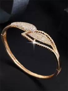 1入組魅力四射方晶鋯石裝飾手鐲適合女士適合派對