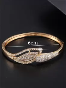 1入組魅力四射方晶鋯石裝飾手鐲適合女士適合派對