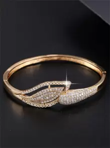 1入組魅力四射方晶鋯石裝飾手鐲適合女士適合派對