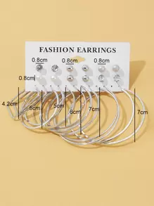 12pairs Faux Pearl & Cubic Zirconia Decor Earrings