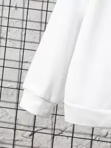 SHEIN 青少年男孩休闲卡通和字母印花连帽卫衣