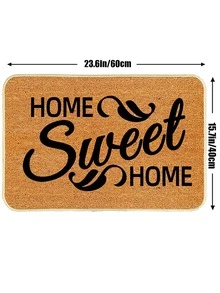 Letter Graphic Door Mat - Khaki - View 2