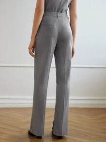 MOTF PREMIUM VISCOSE-BLEND CREASE SUIT TROUSERS - Grey - View 7