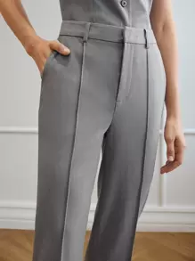 MOTF PREMIUM VISCOSE-BLEND CREASE SUIT TROUSERS - Grey - View 9