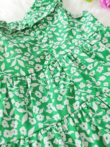 小女童碎花荷葉邊洋裝