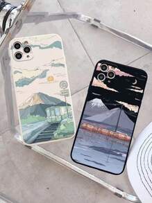 Ốp điện thoại in phong cảnh 2 chiếc Anime tương thích với iPhone 15/15Pro/15Plus/15Promax - Nhiều màu - Xem 4