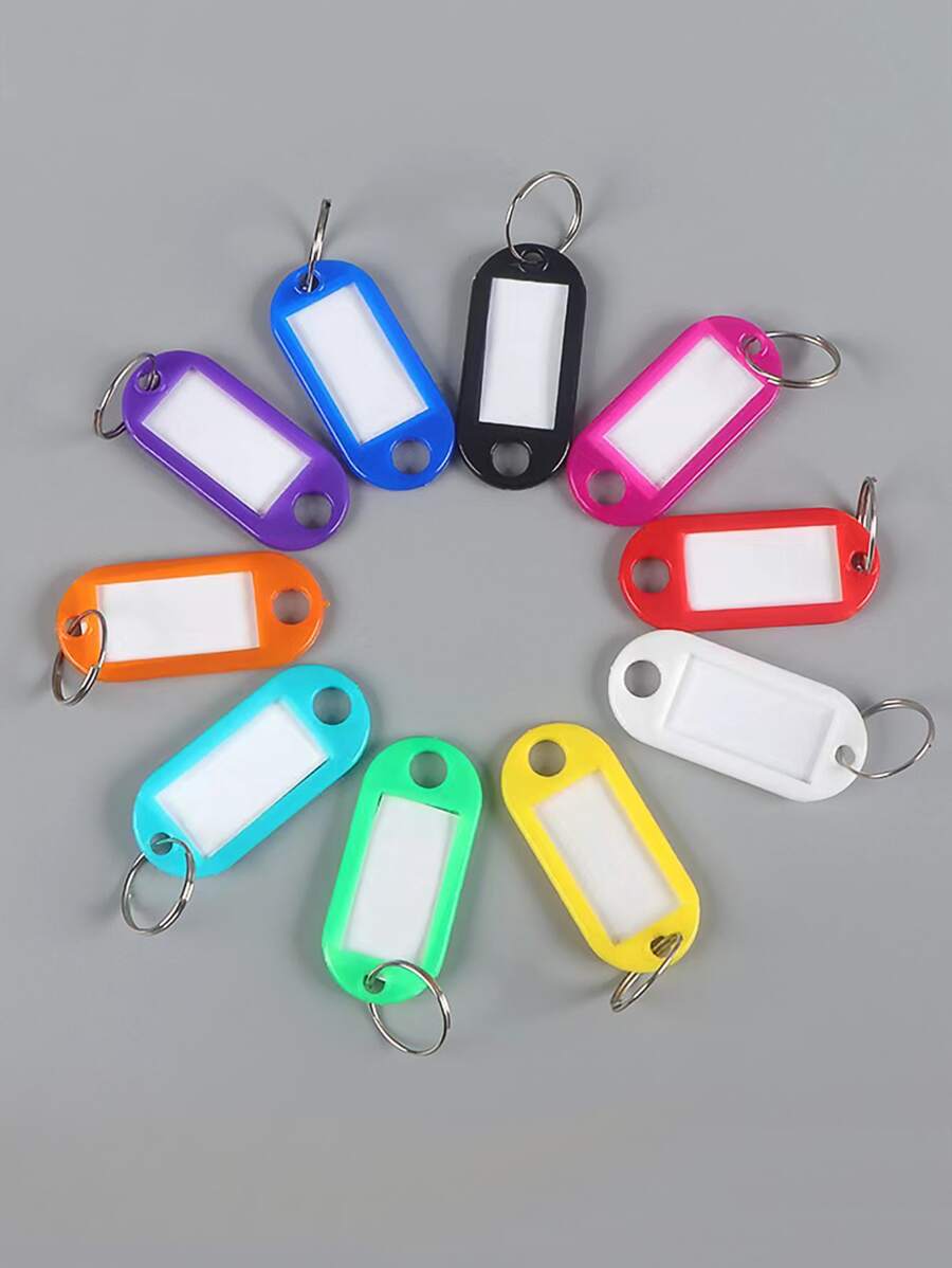 10pcs Random Color Label Charm Keychain - Multicolor - View 1