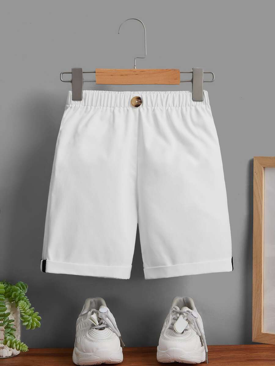 SHEIN Young Boy Roll Up Hem Shorts
