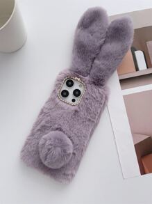 Ốp điện thoại bông tai thỏ - Màu tím - Xem 1