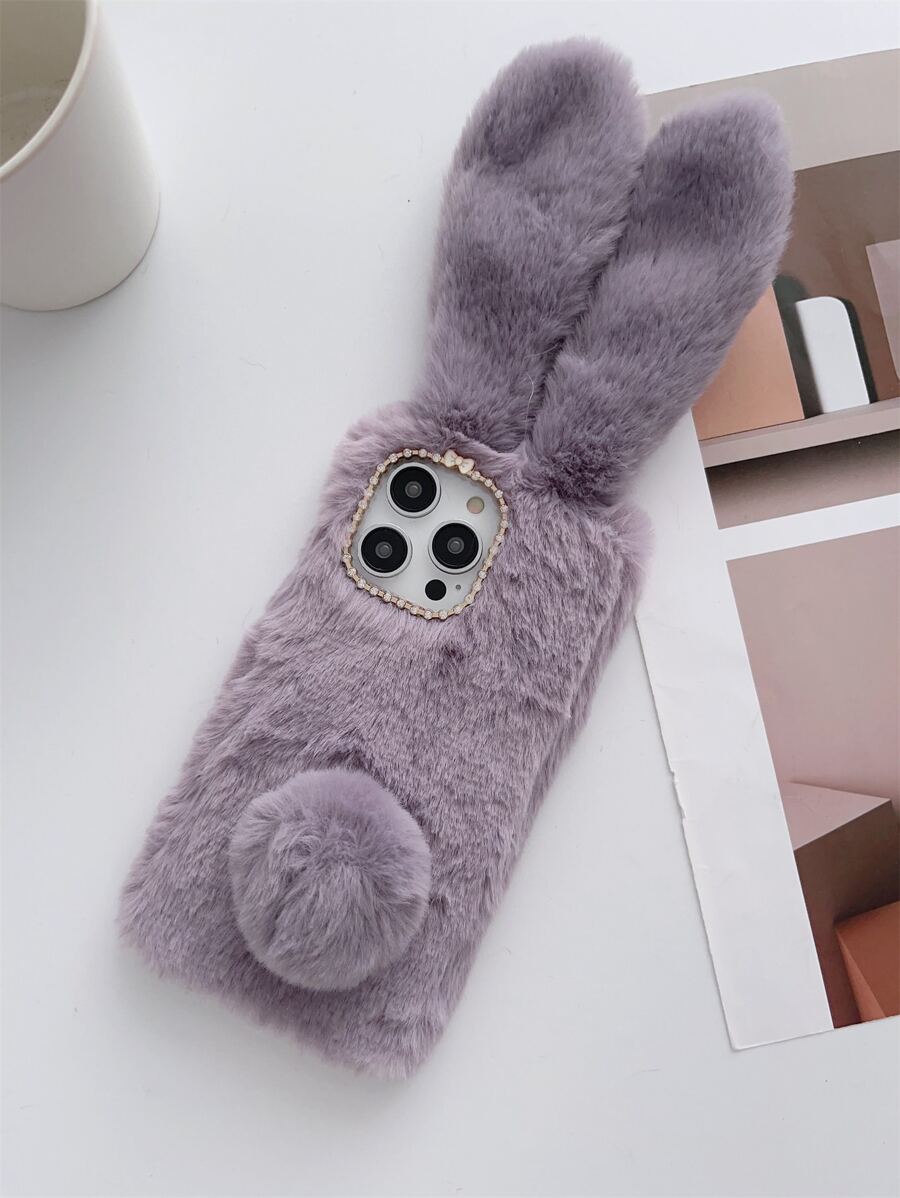 Ốp điện thoại bông tai thỏ - Màu tím - Xem 1