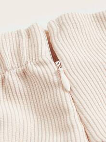 SHEIN 青少年女孩燈芯絨褶皺半身裙