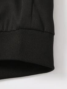 Manfinity Men 1pc Chinese Letter & Dragon Graphic Raglan Sleeve Bomber Jacket - Black - View 4