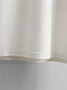 Manfinity Hypemode Loose Fit Men's T-Shirt With Letter Graphic And Button Side Detail - White - View 6