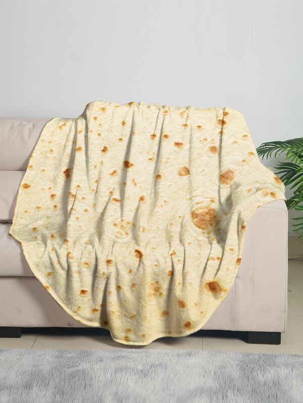 1pc Burritos Blanket, Double Sided Giant Flour Tortilla Throw Blanket