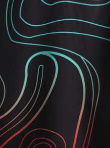 Manfinity 男士圖案印花襯衫不帶T恤 - 黑色 - 查看 4