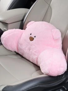 Almohada de soporte lumbar para automóvil con diseño de oso de peluche - Rosa - Ver 3