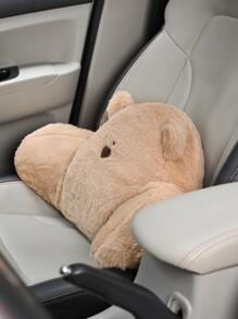 1 Pieza Cojín Lumbar De Peluche Oso Teddy Multi-color Para Asiento De Coche, Silla De Oficina, Suministros Multifuncionales - Marrón - Ver 3