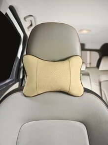1 pieza Almohada cervical unicolor de coche - Beis - Ver 1