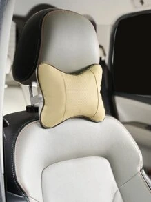 1 pieza Almohada cervical unicolor de coche - Beis - Ver 4
