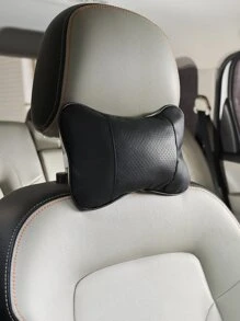 1 pieza Almohada cervical unicolor de coche - Negro - Ver 4